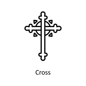 Cross Vector Outline Icon Design illustration. St Patrick's Day Symbol on White background EPS 10 File