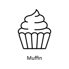 Muffin Vector Outline Icon Design illustration. St Patrick's Day Symbol on White background EPS 10 File
