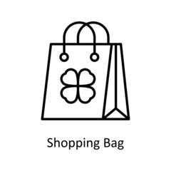 Shopping Bag Vector Outline Icon Design illustration. St Patrick's Day Symbol on White background EPS 10 File