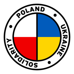 Round Poland Ukraine Solidarity Flag Clipart