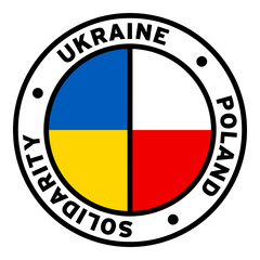Round Ukraine Poland Solidarity Flag Clipart