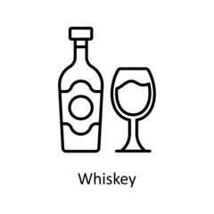 Whiskey Vector Outline Icon Design illustration. St Patrick's Day Symbol on White background EPS 10 File