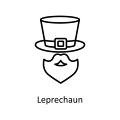 Leprechaun Vector Outline Icon Design illustration. St Patrick's Day Symbol on White background EPS 10 File