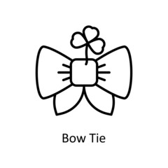 Bow Tie Vector Outline Icon Design illustration. St Patrick's Day Symbol on White background EPS 10 File