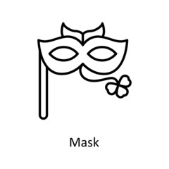 Mask Vector Outline Icon Design illustration. St Patrick's Day Symbol on White background EPS 10 File