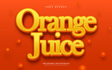 orange juice cartoon 3d style text effect
