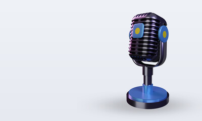 3d microphone Palau flag rendering right view