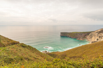 A calm view over the coast at afternoon. Asturias, Spain.