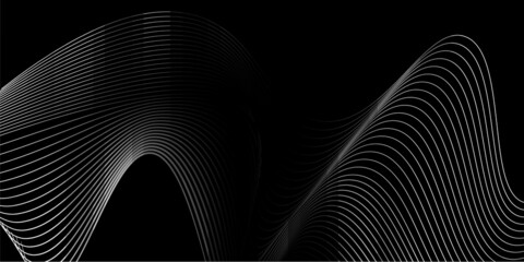 Abstract black background with silver lines