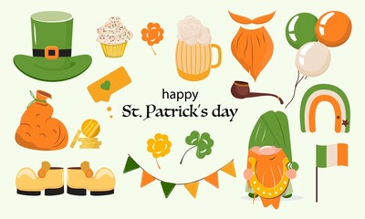 Collection of St. Patricks day design elements. 