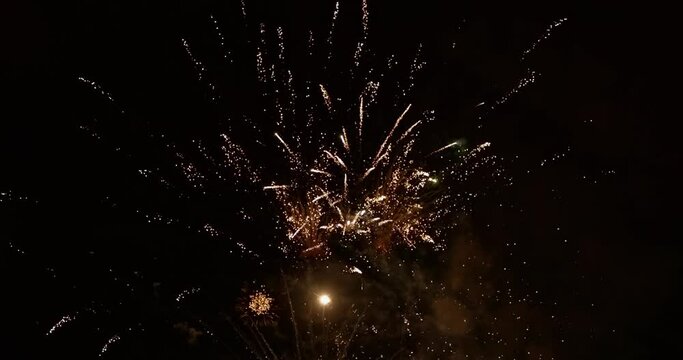 Abstract firework footage in loop slow motion