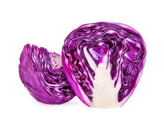 Purple cabbage isolated on white background