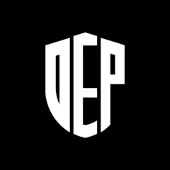 Deurstickers OEP letter logo design. OEP modern letter logo with black background. OEP creative  letter logo. simple and modern letter logo. vector logo modern alphabet font overlap style. Initial letters OEP  © SabrinShaka