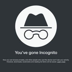 Incognito mode tab in web browser. Eps10 vector illustration