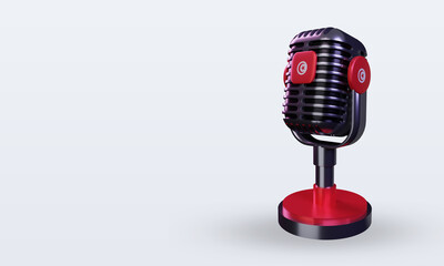 3d microphone Tunisia flag rendering right view