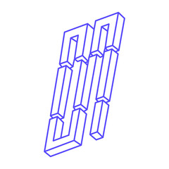 Illusion shapes. 3d geometry. Optical illusion figures. Sacred geometry logo.