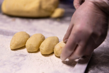 Fototapeta na wymiar hands with dough