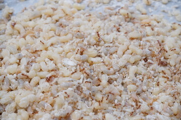 Red ant eggs in talcum powder