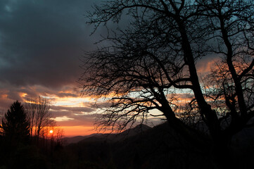 Autumnal Sunset on Julian Alps