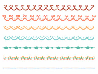 手描きでラフに描いた飾り罫線_レースライン