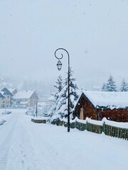 winter landscape with house
