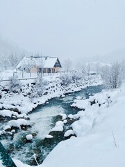 house in the snow