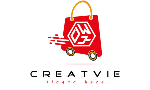 DWY three letter monogram type eCommerce creative initials letter logo design vector template.