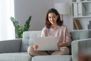 woman using laptop