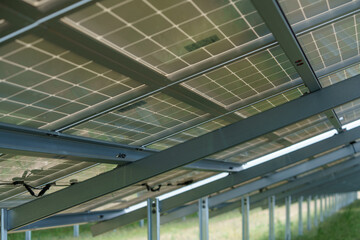 Field of solar panels to generate green and sustainable energy for the industries in the area.