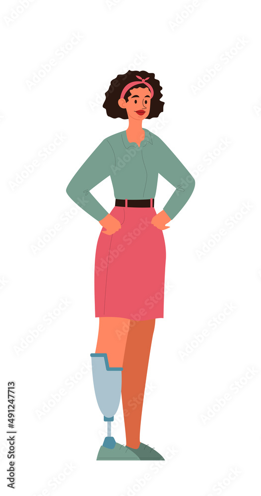 Poster character with a robot part. human body upgrade with robotic mechanism.