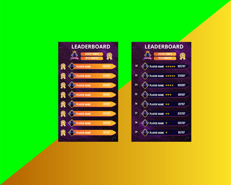 Free Vector  Cartoon leaderboard template for game