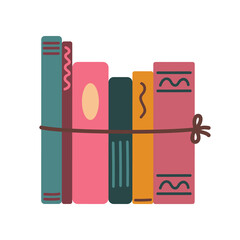 Pile of textbooks for reading and education. Vector flat illustration, isolated, cartoon.
