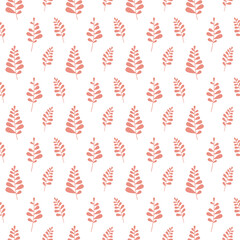 Cute seamless background in nature style. Vintage pattern of leaves. Vector illustration. Use for wallpaper, print packaging paper, fabrics
