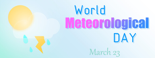 world meteorological day holiday march 23 horizontal banner cloud sun