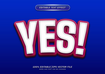 3d yes text editable effect