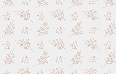 floral leaves minimalist seamless pattern