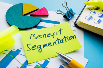 Benefit segmentation phrase on the sticker and pen.