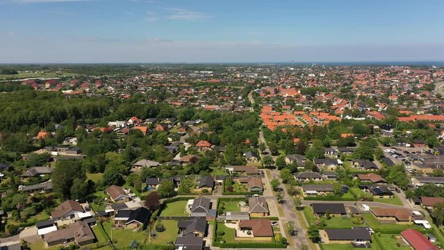 Aerial town Frederikshavn North Jutland Denmark 