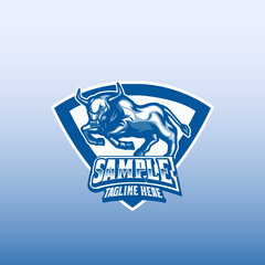 bull sports mascot logo vector illustration template