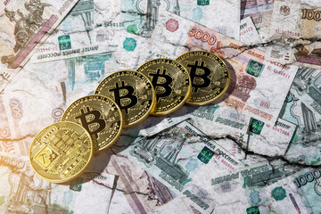 In March 2022, the concept of the ruble depreciating and bitcoin rising due to the Russian invasion