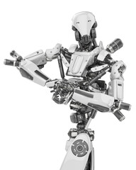 mega robot super drone in a white background