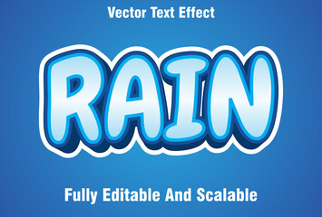 3d style editable rain text effect blue color