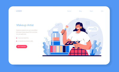 Make up artist web banner or landing page. Professional artist
