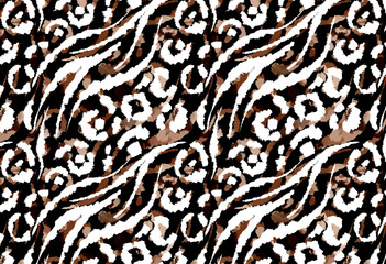 Leopard and zebra pattern design, illustration background, brown leopard and zebra design pattern.