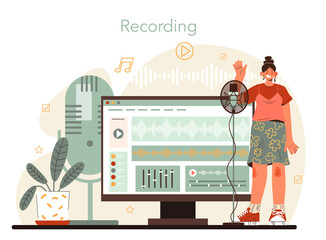 Sound engineer concept. Music production industry, sound recording