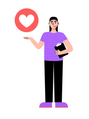 Character with a big like