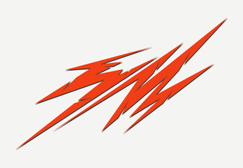 Abstract red spikes and zigzag line pattern