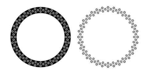 Circle border floral patterns for round frames.