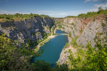 view of the flooded quarry