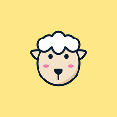 Cute Wild animal illustration design, sheep vector icon